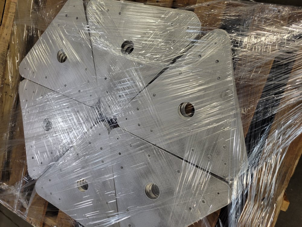 Laser cut and triangular metal pieces